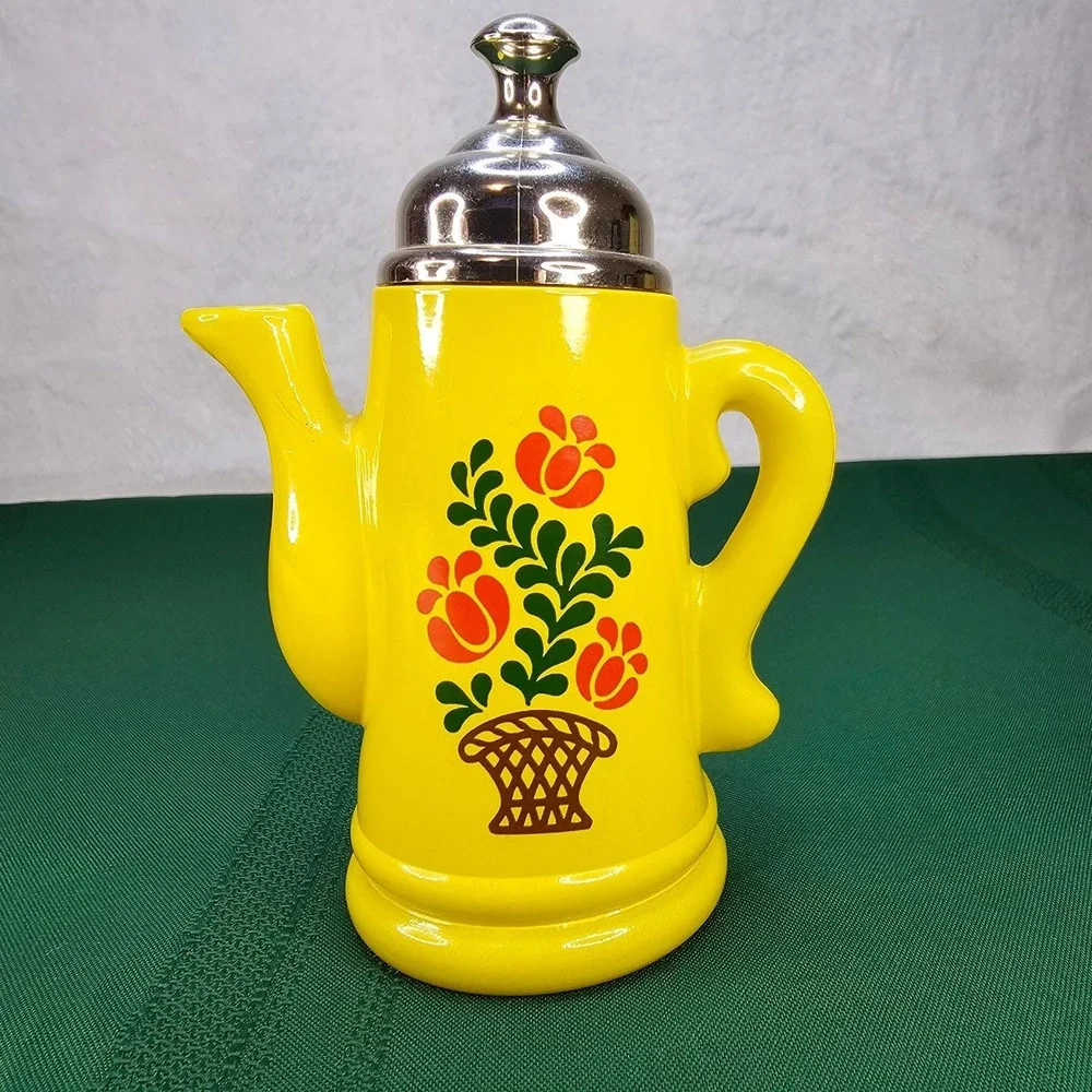 Vintage Avon Koffee Klatch Lemon‎ Velvet Bath Foam Teapot Empty Container Decor